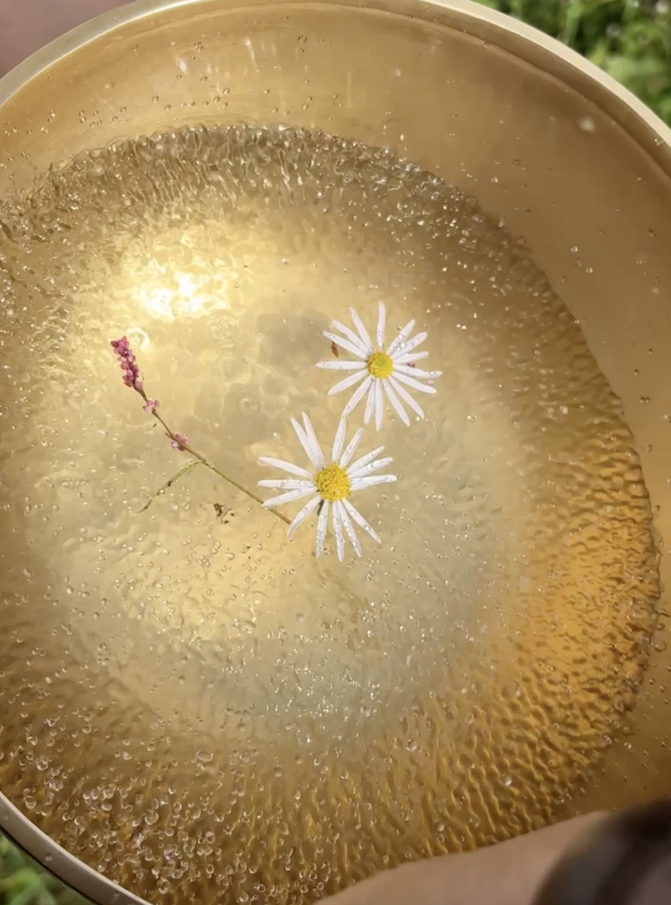 飛び散るボウルの水